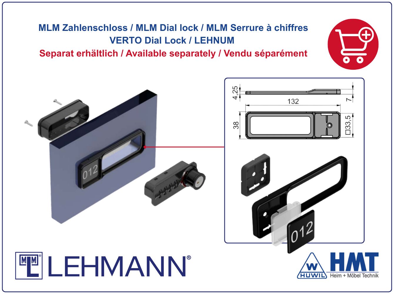 MLM Zahlenkombinationsschloss DL 62 - free code - HMT 62 D MLM Zahlenkombinationsschloss DL 62 - free code - HMT 62 D
