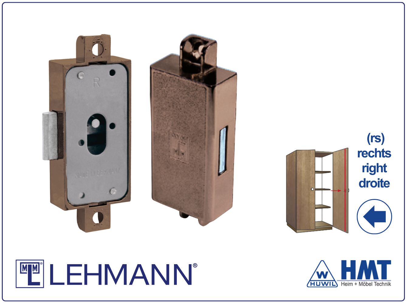 MLM Drehstangenschloss Typ 700 [B] für Bartschlüssel - D20 / rs