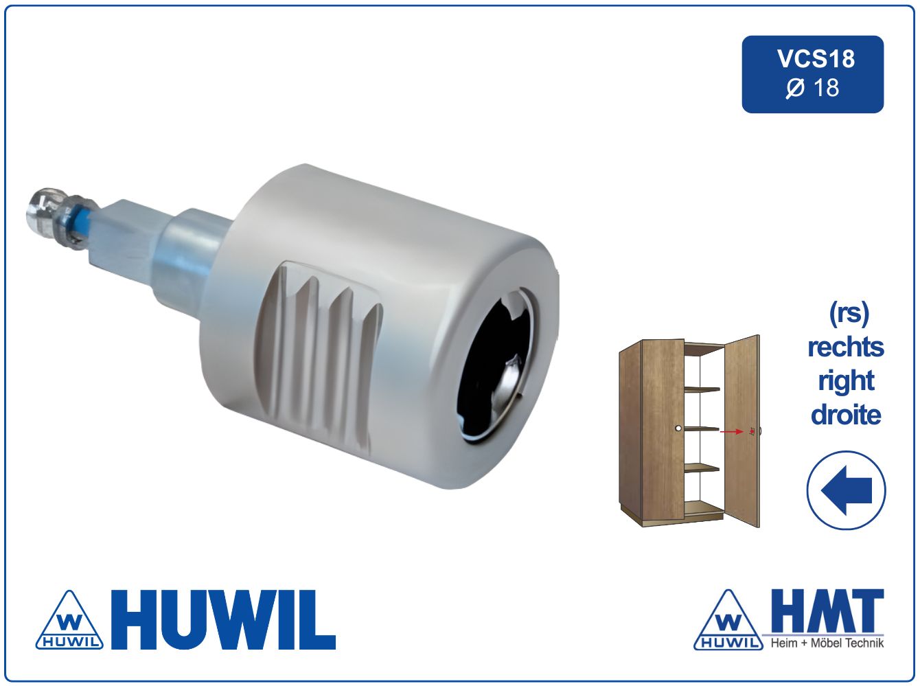 HUWIL Zylinder-Drehknopf HMT 0568 RS