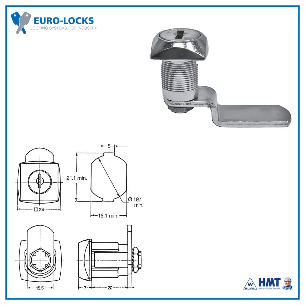 EURO-LOCKS Zylinder-Hebelschloss X 36 GL