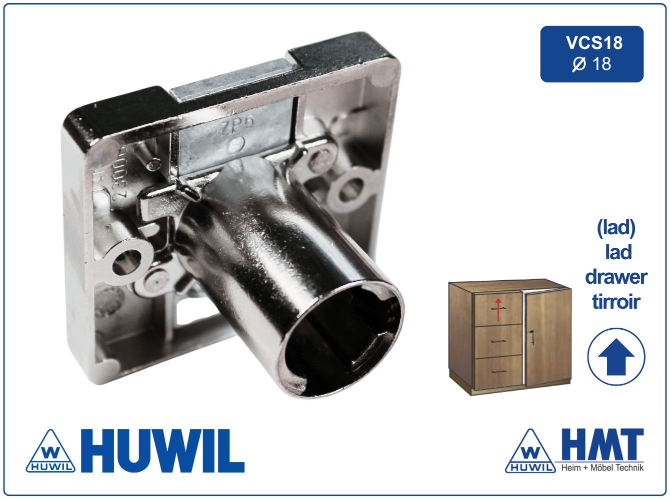 DELETE HUWIL Aufschraub-Zyl.-Riegelschloss HMT 0425/20 LAD