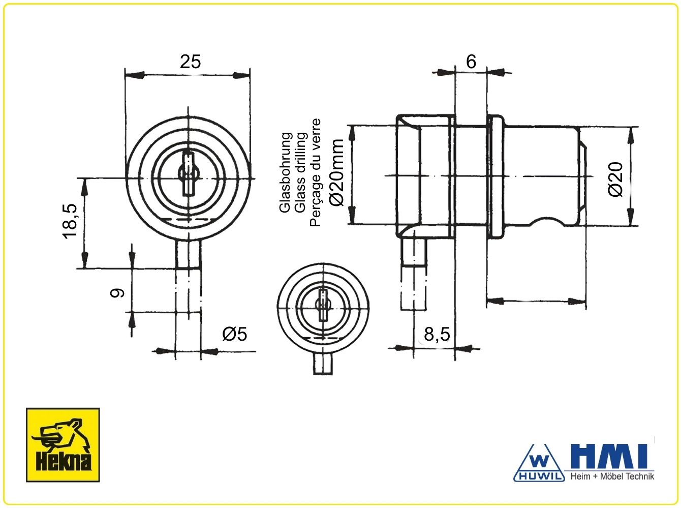 HEKNA Glastürschloss 0670