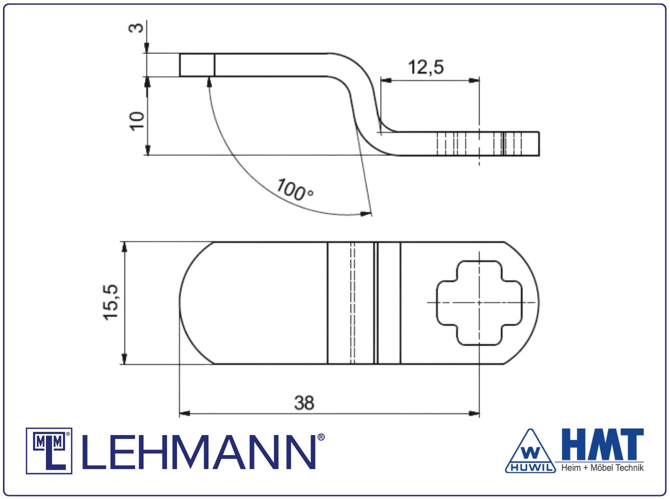 MLM Riegel 040 - 38mm Nutzlänge, gekröpft 10 mm - HMT 60-040 MLM Riegel 040 - 38mm Nutzlänge, gekröpft 10 mm - HMT 60-040