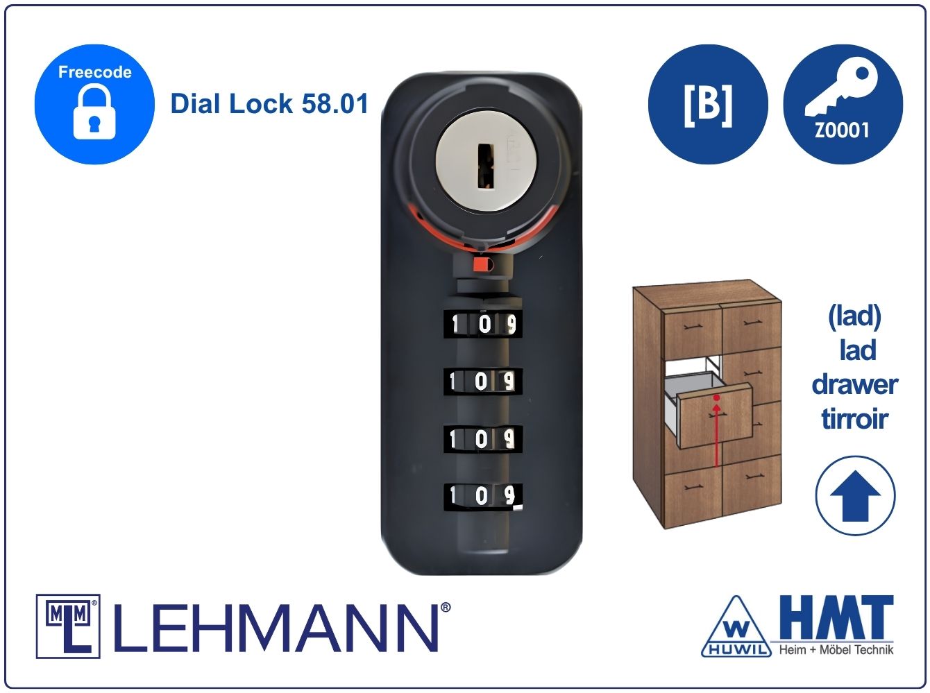 MLM Zahlenschloss LZ 58.01 Free #A-lad-Z1-S