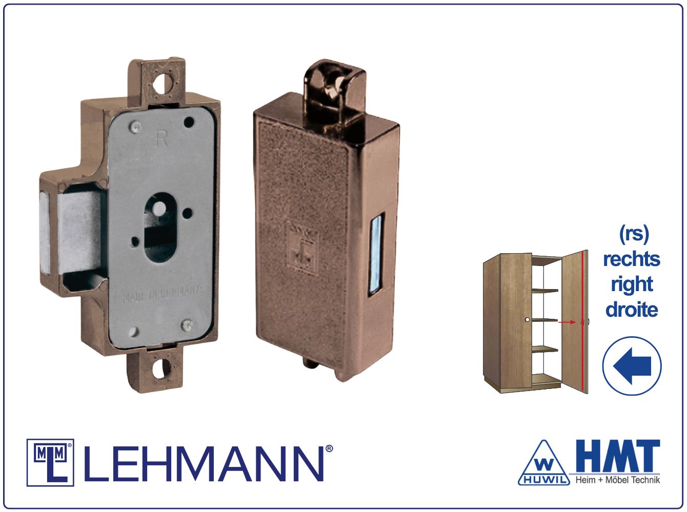 MLM Drehstangenschloss Typ 700 für Bartschlüssel / D25 / rs / [B]