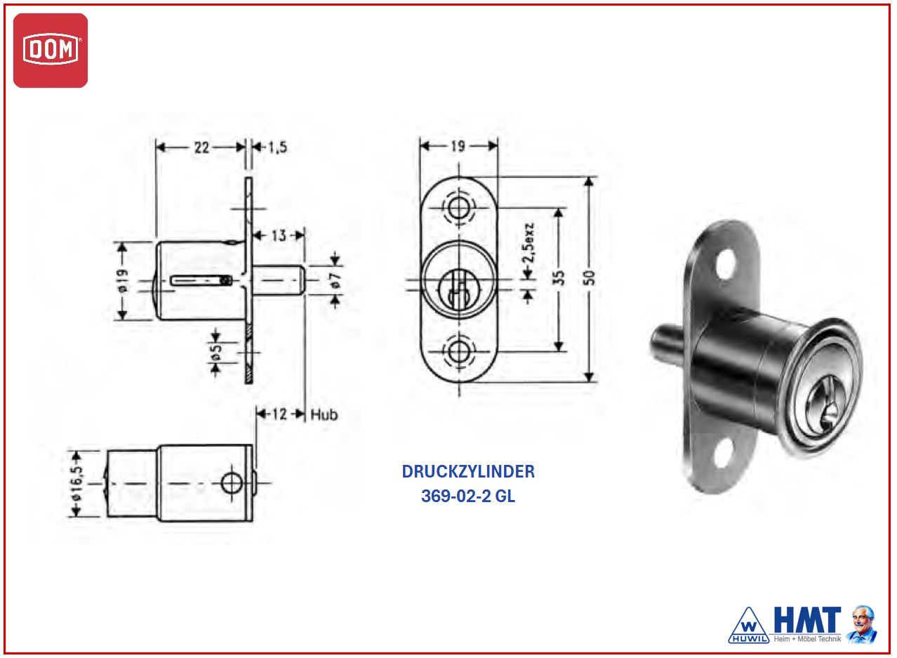DOM Druckzylinder 369-02-2 GL