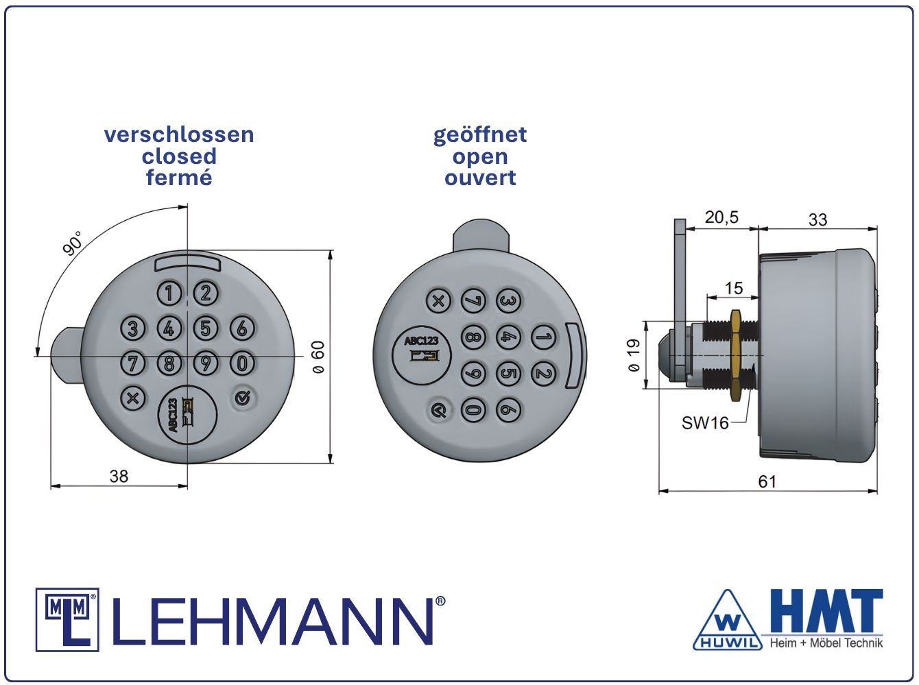 MLM Elektronikschloss HMT GIRO TA