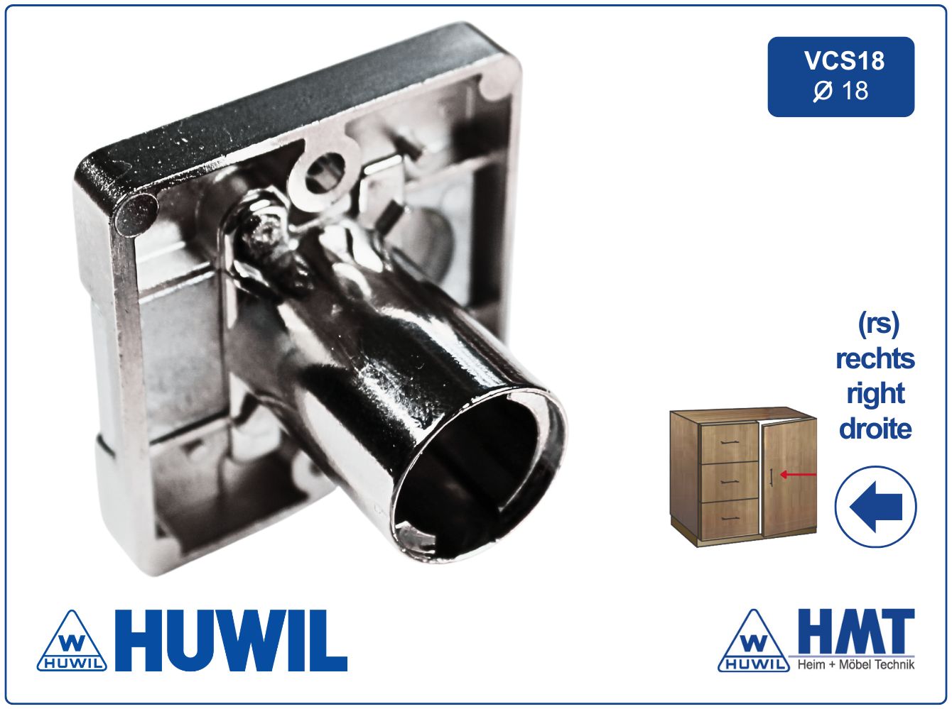 HUWIL Aufschraub-Zyl.-Riegelschloss HMT 0425/20 RS