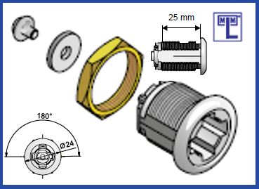 DELETE MLM Zylinder-Hebelschloss WK-L-311-P25
