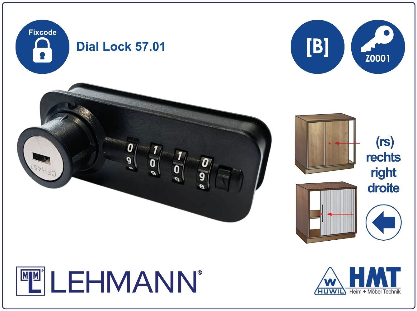 MLM Zahlenschloss LZ 57.01 Fix #B-rs-Z1-S