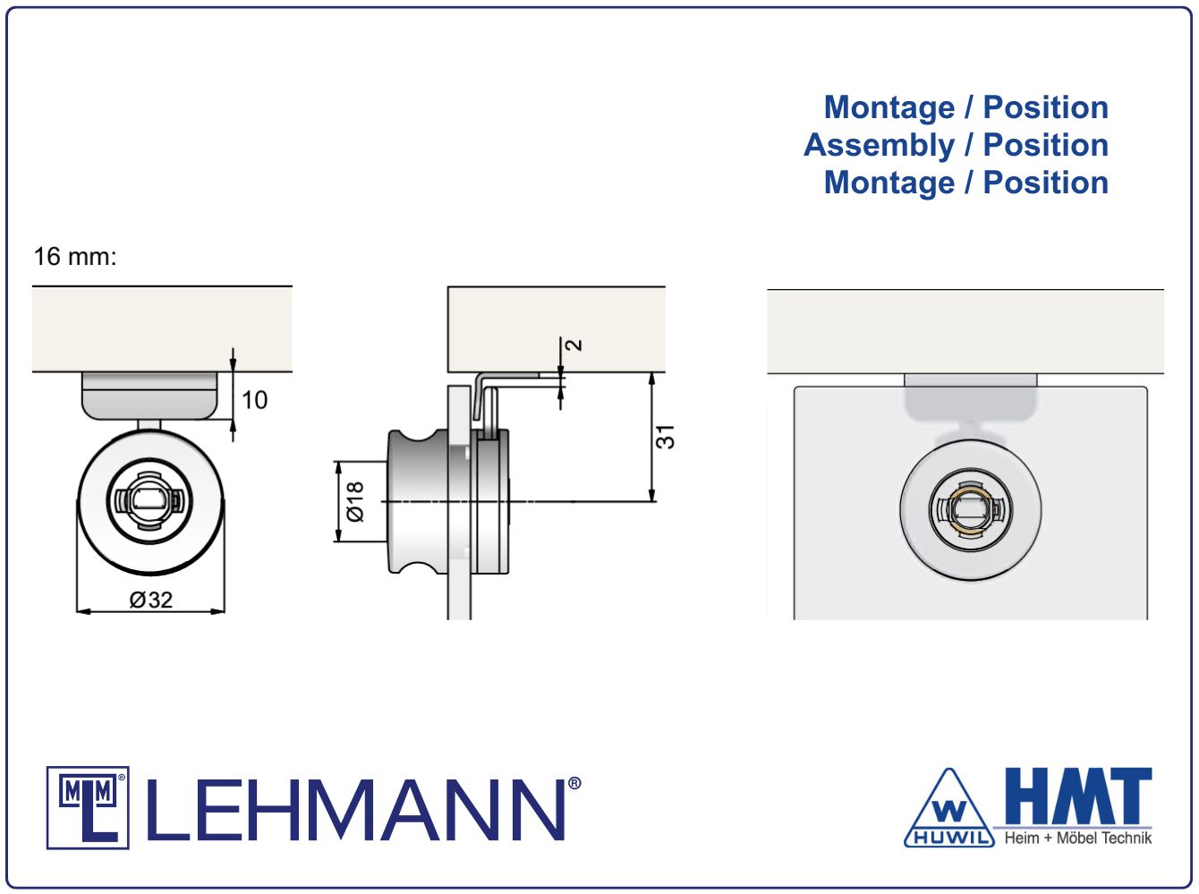 MLM Glastürschloss Typ 321 P2 - D16 / rs