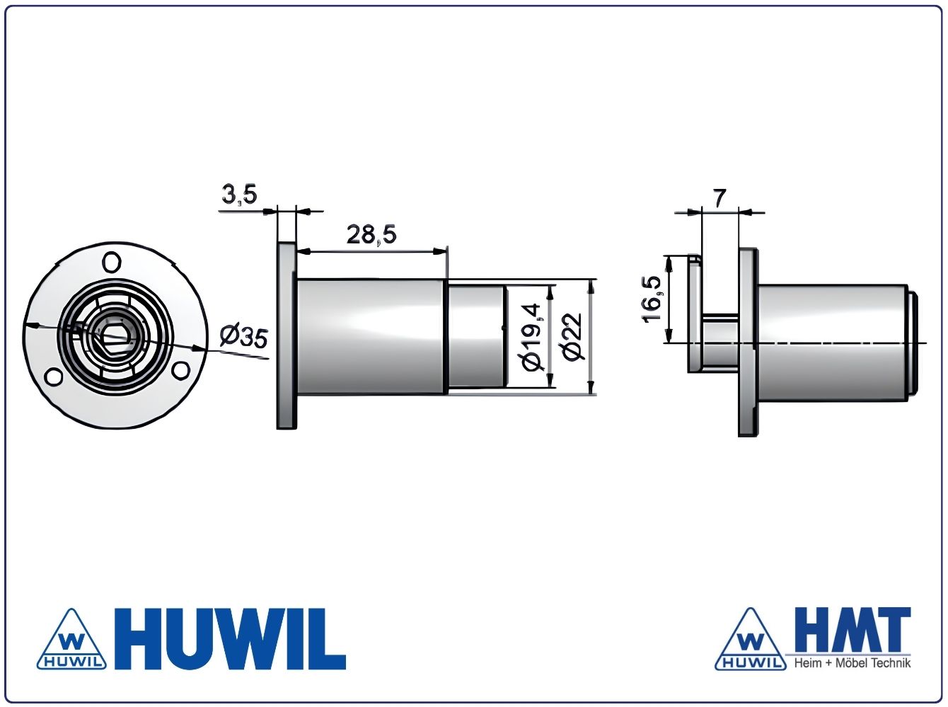 HUWIL Klappenschloss HV 0393-H7 M HUWIL Klappenschloss HV 0393-H7 M