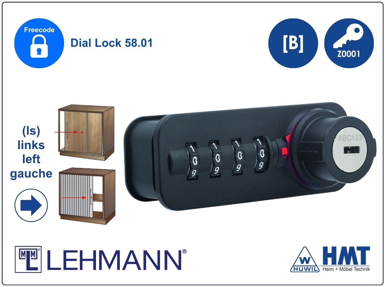 MLM Zahlenschloss LZ 58.01 Free #B-ls-Z1-S