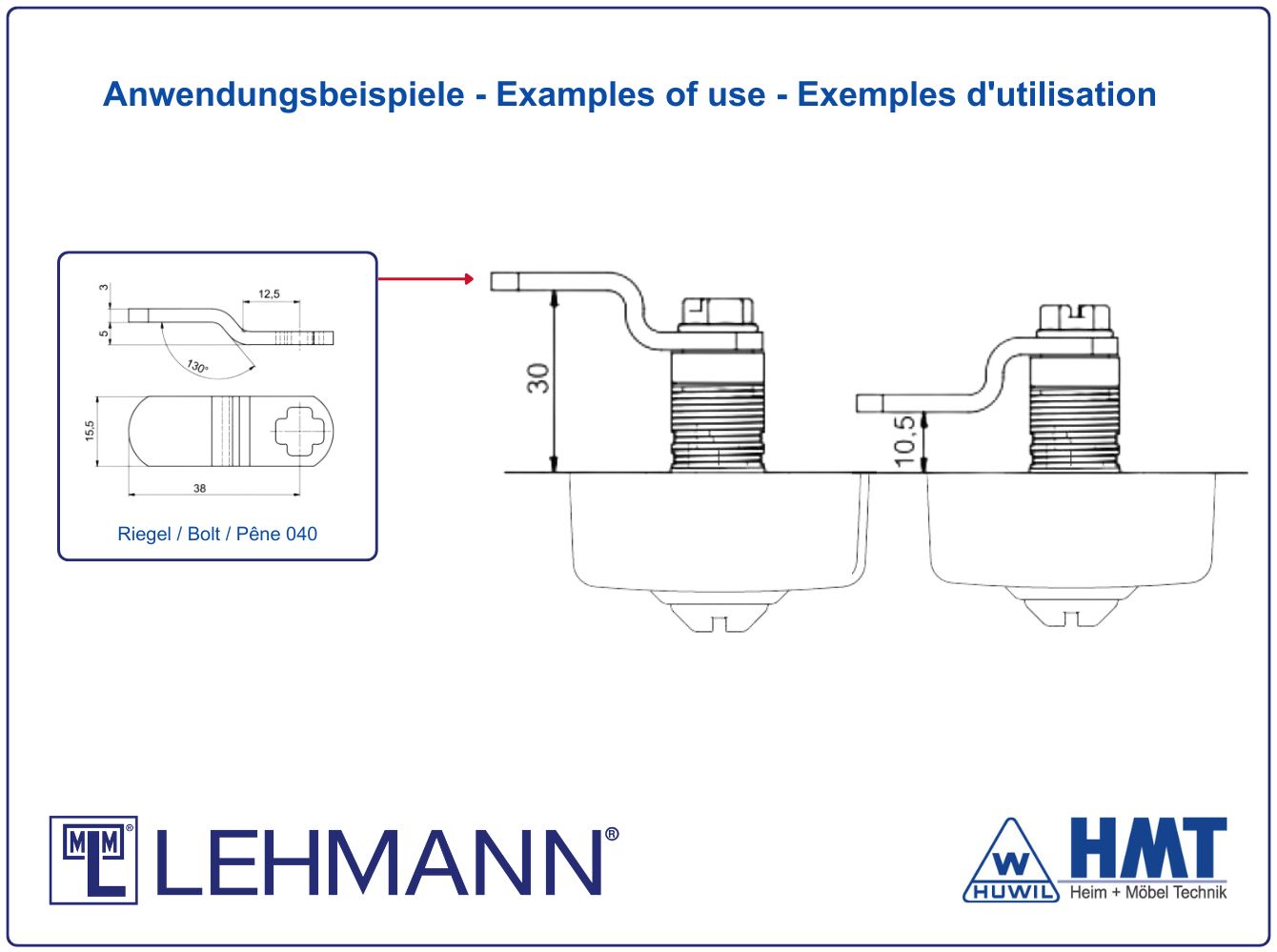 MLM Riegel 040 - 38mm Nutzlänge, gekröpft 10 mm - HMT 60-040 MLM Riegel 040 - 38mm Nutzlänge, gekröpft 10 mm - HMT 60-040