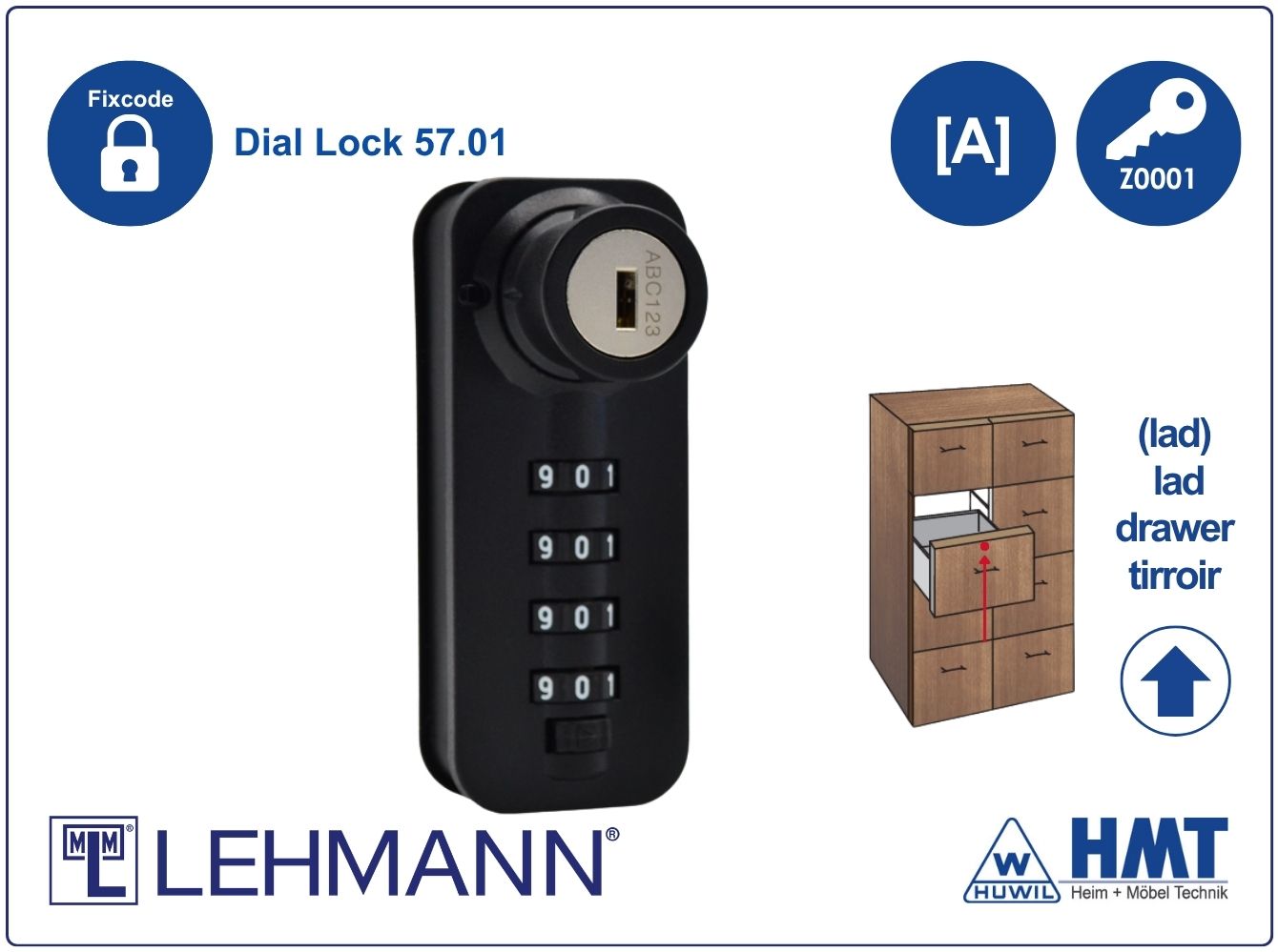 MLM Zahlenschloss LZ 57.01 FIX #A-lad-Z1-S MLM Zahlenschloss LZ 57.01 FIX #A-lad-Z1-S