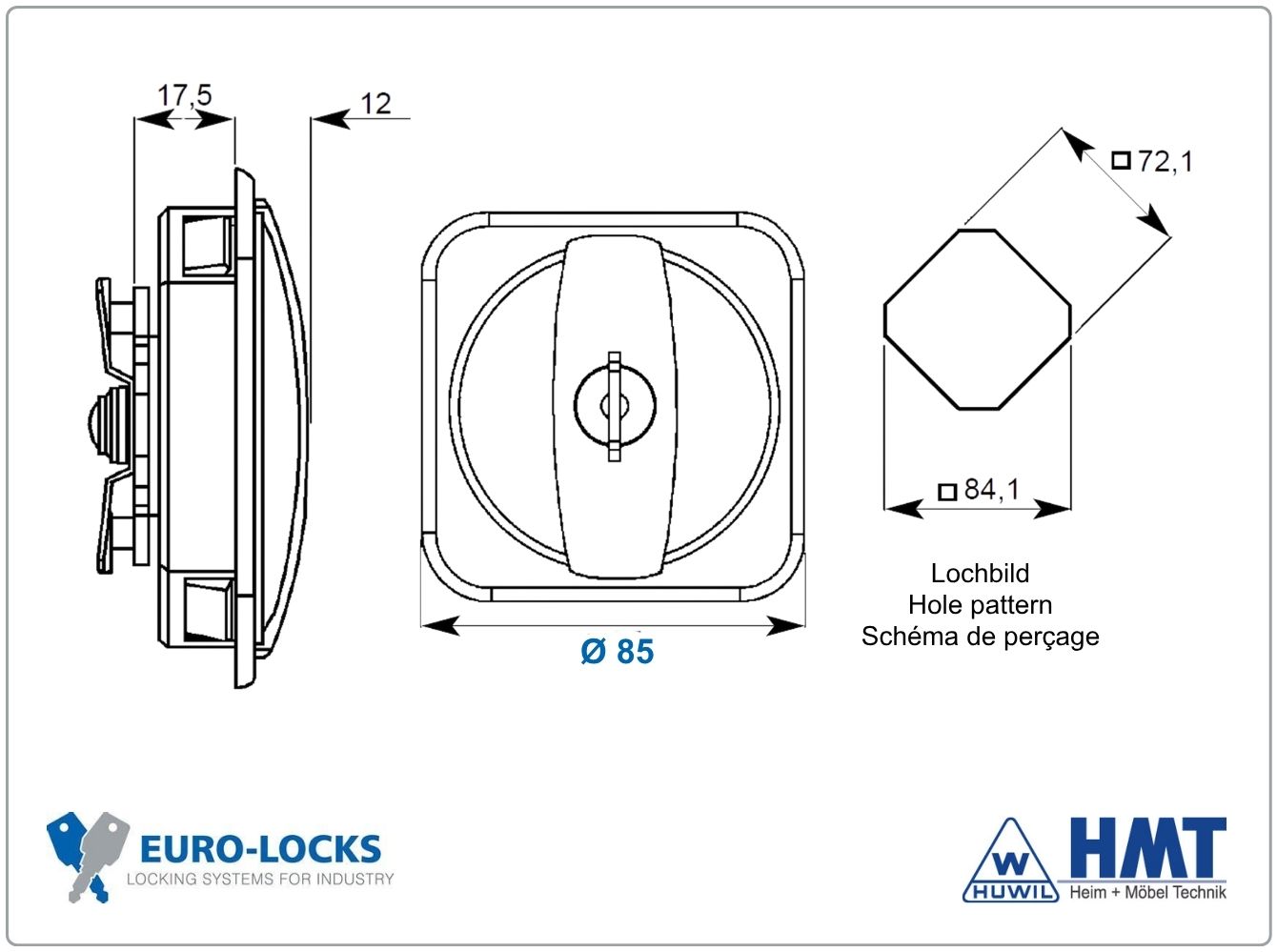 EURO-LOCKS Stahlmöbelverschluss X 66 GL