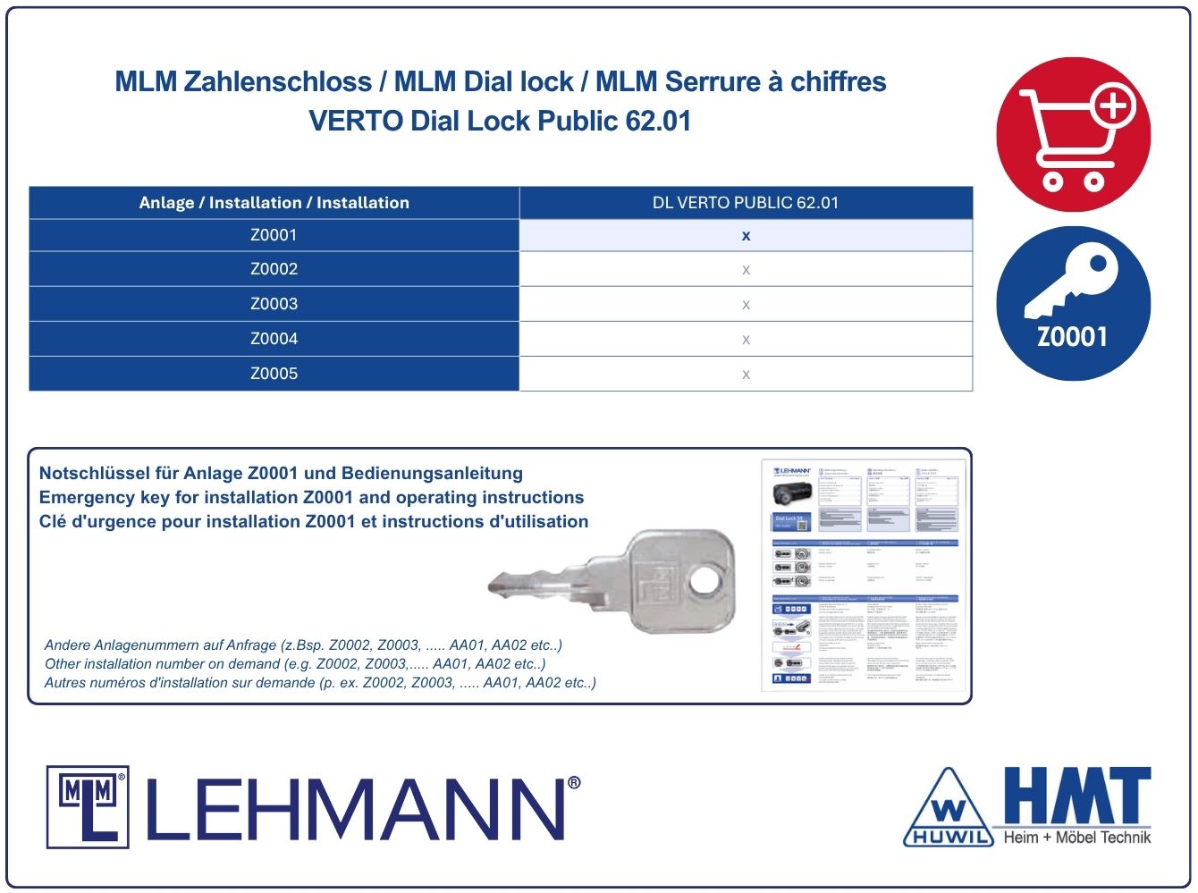MLM Zahlenkombinationsschloss DL 62 - free code - HMT 62 D MLM Zahlenkombinationsschloss DL 62 - free code - HMT 62 D