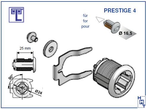 DELETE MLM Zylinder-Hebelschloss WK-L-316-Q25