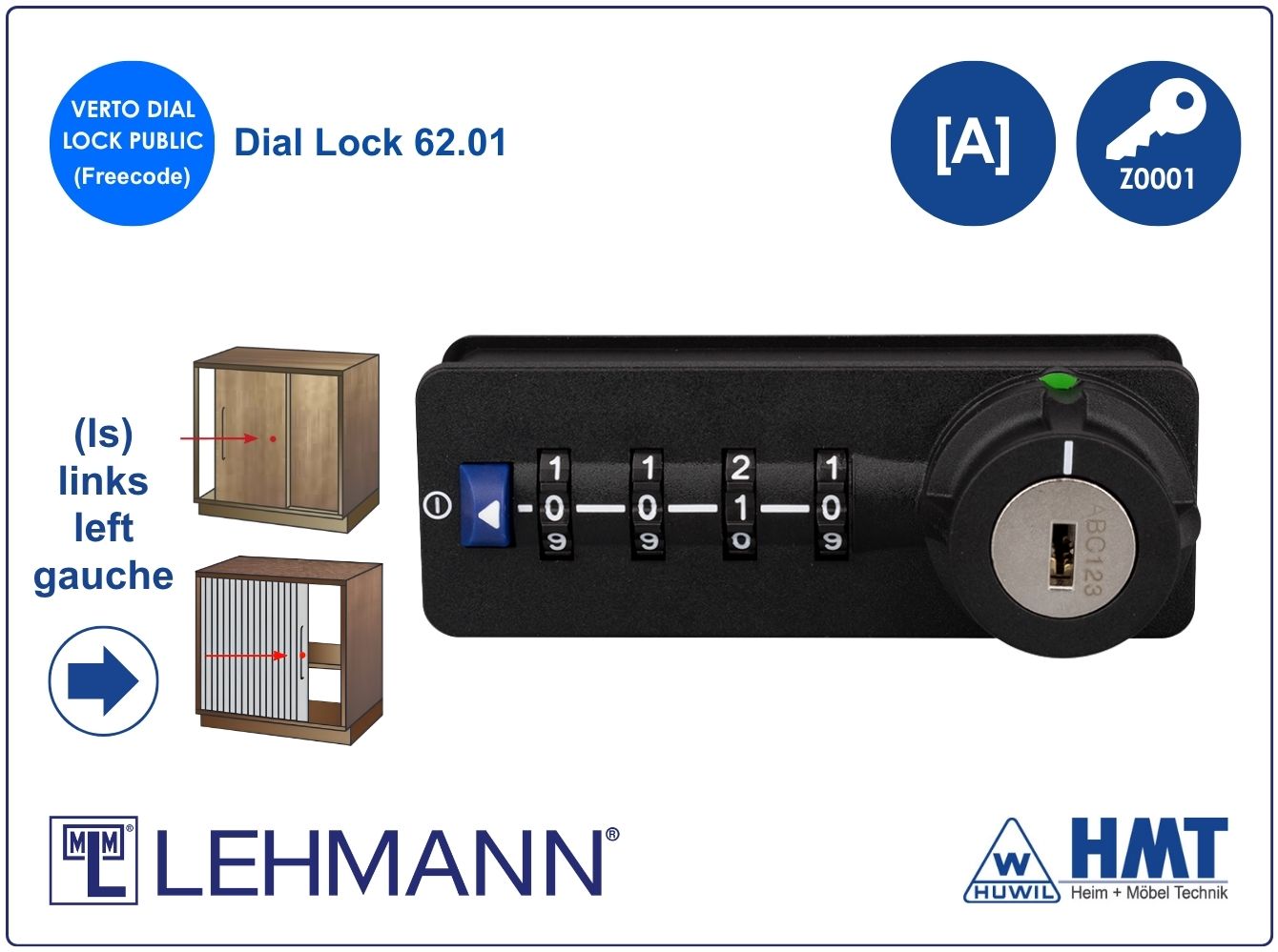 MLM Zahlenkombinationsschloss DL 62 - free code - HMT 62 L